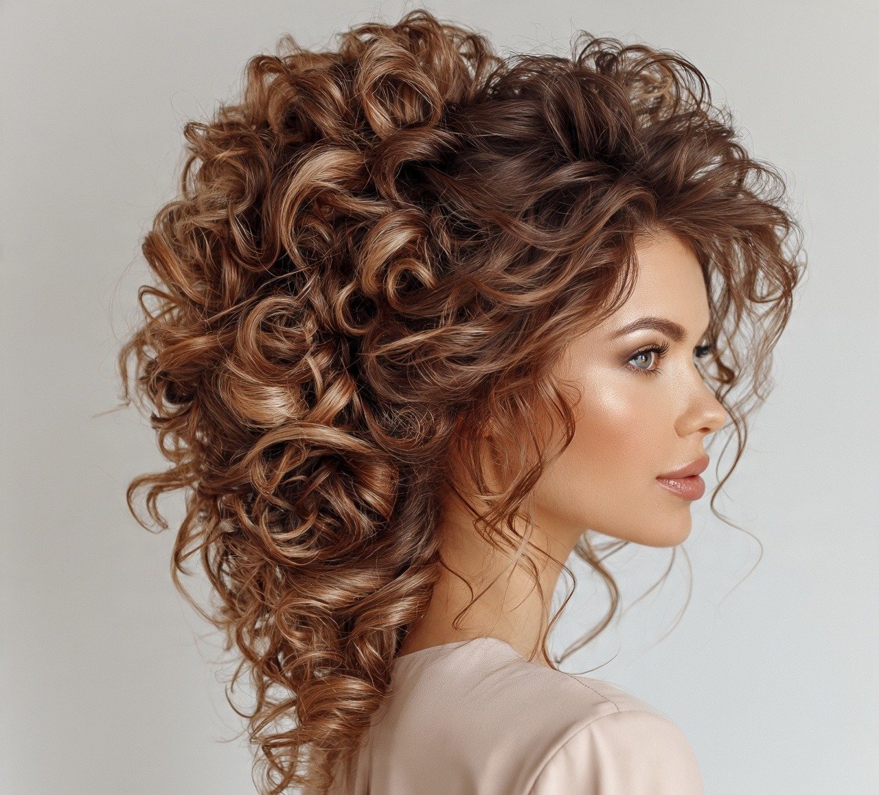 Curly Updo with Face Framing Tendrils Formal Long Hair