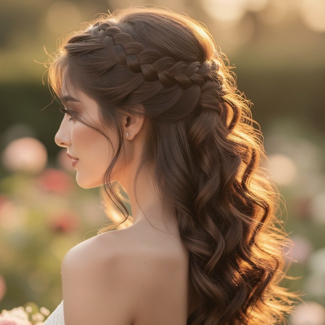 15 Trending Curly Hairstyles Half Up Half Down That Actually Work for Every Curl Type 8 Curly Waterfall Half Updo