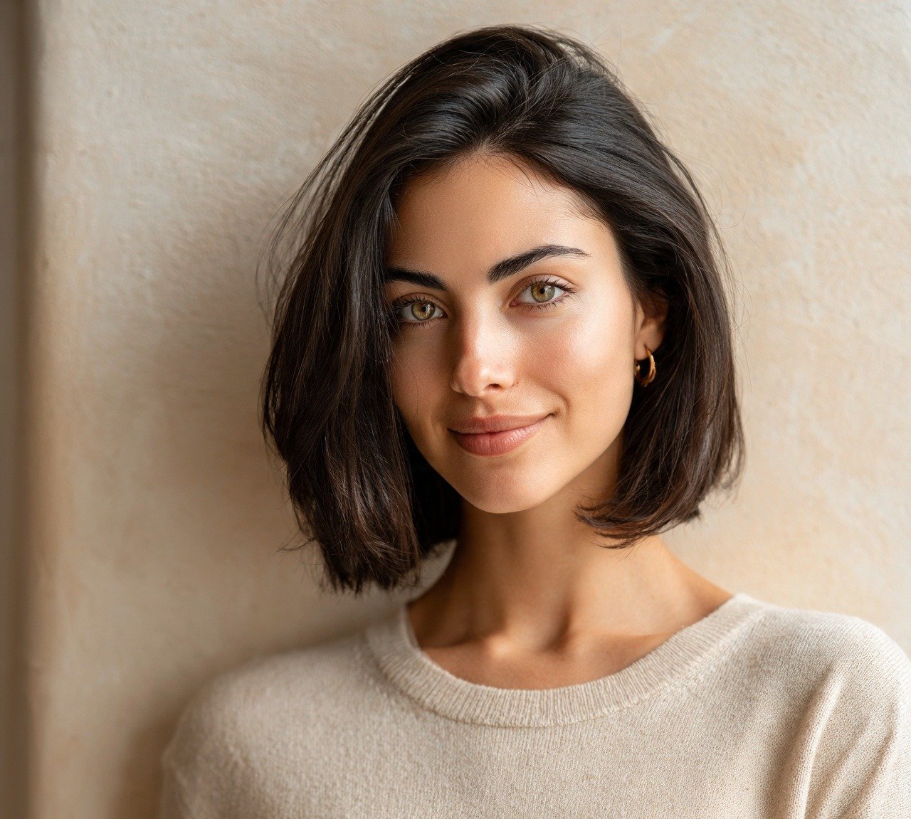 Curtain Bang Bob Haircut For Short Hairs