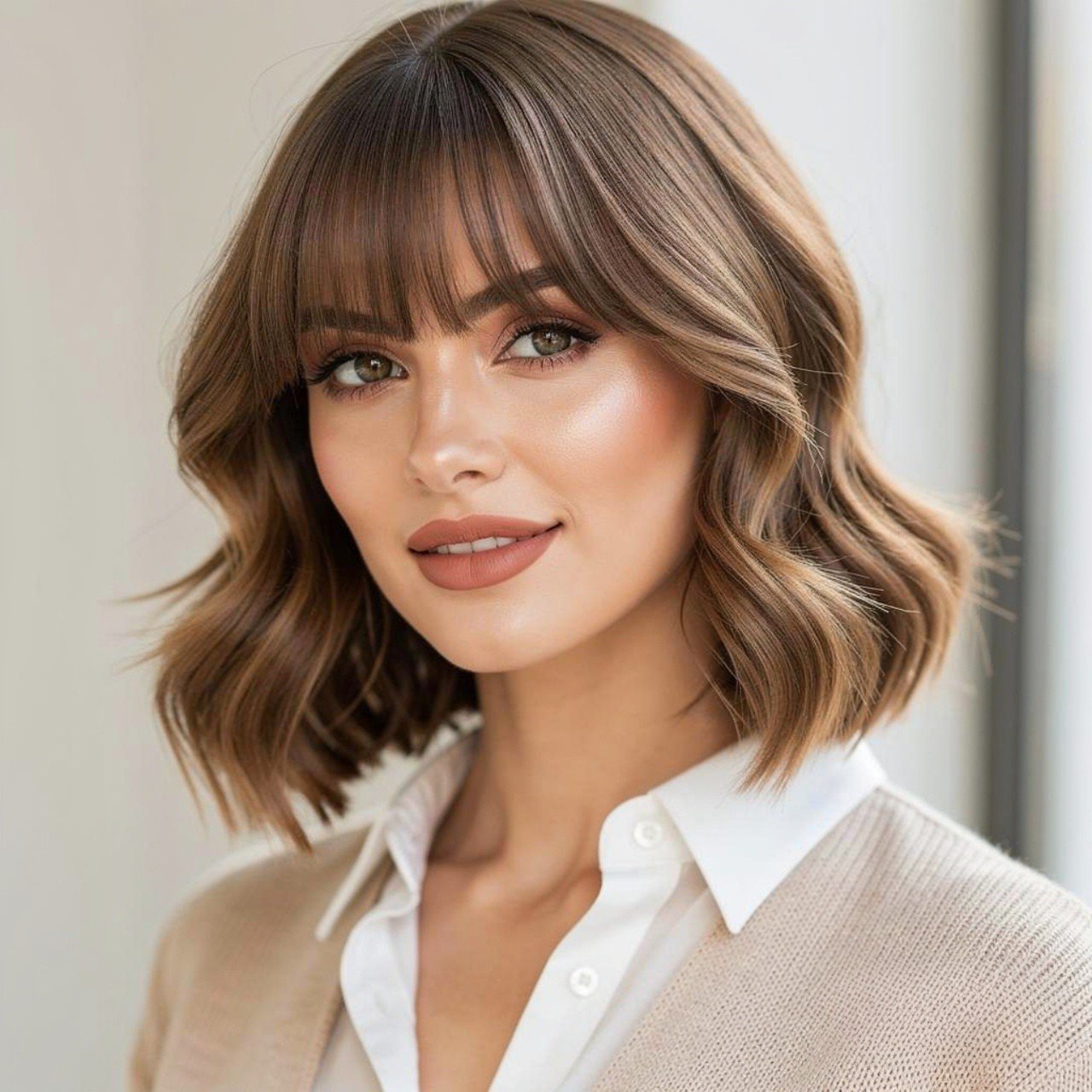 15 Stunning Haircut Ideas for Medium Hair You Will Love 3 Curtain Bang Lob For Medium Hairs