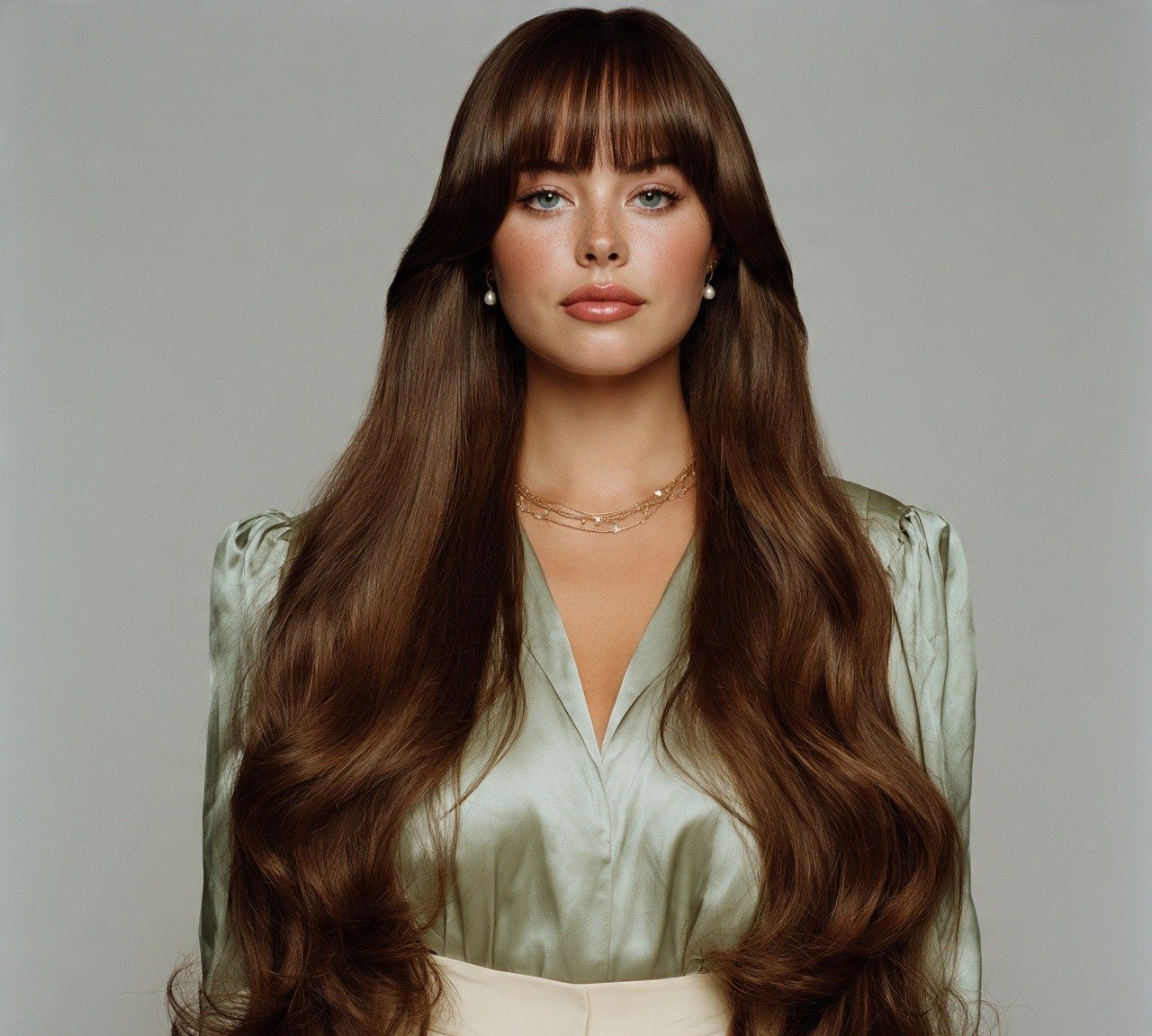Curtain Bang Long Haircut