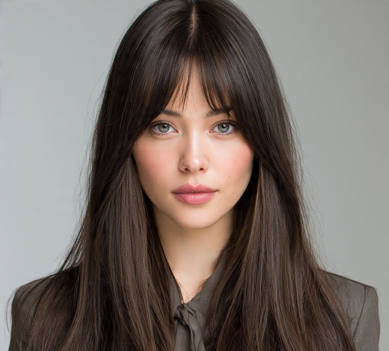 Curtain Bangs Long Simple Hairstyle