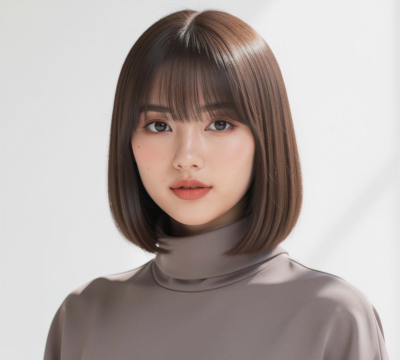Curtain Bangs on Cute Straight Hair