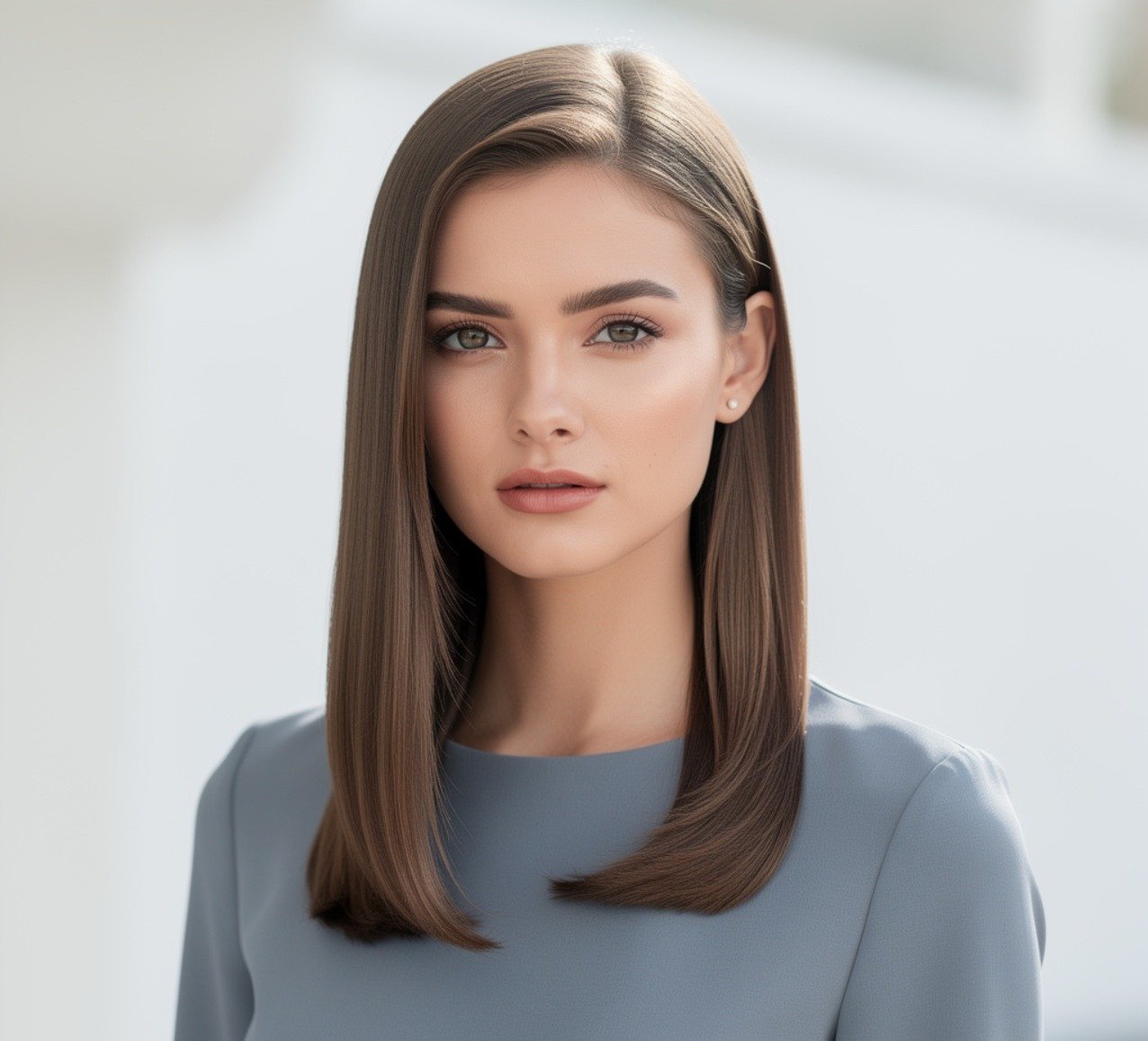 Deep Side Part with Tucked Ends Easy Hairstyle for Straight Hair