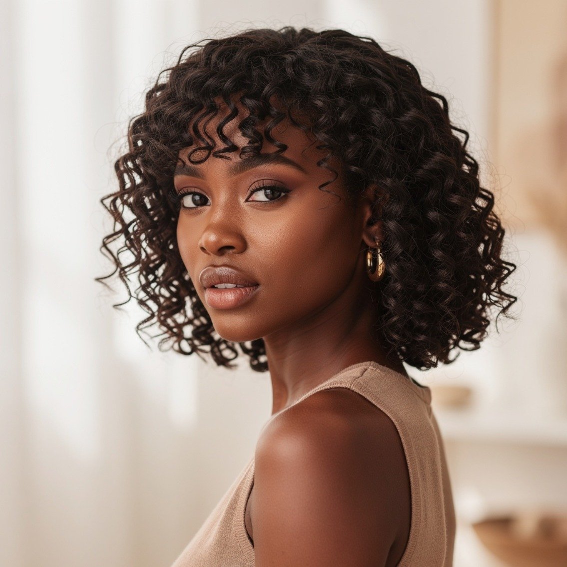 15 Trending Ideas Curly Hairstyles With Bangs That Actually Flatter Every Curl Type 9 Defined Coil Bangs on Natural Hair