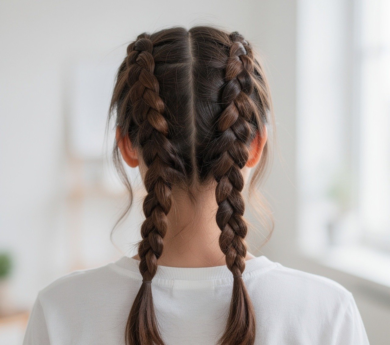16 Easy Hairstyles for School That Look Cute and Take Minutes 7 Double Braids Easy Hairstyle 2