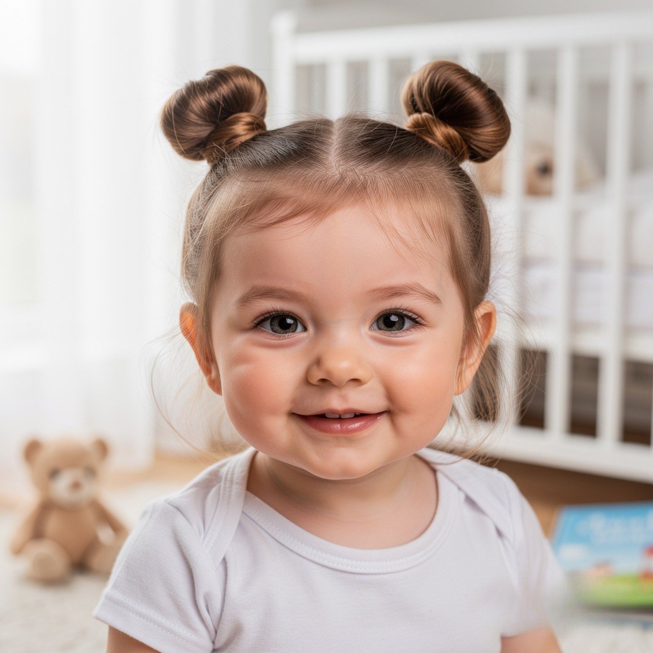 Double Mini Buns Toddler Hairstyle