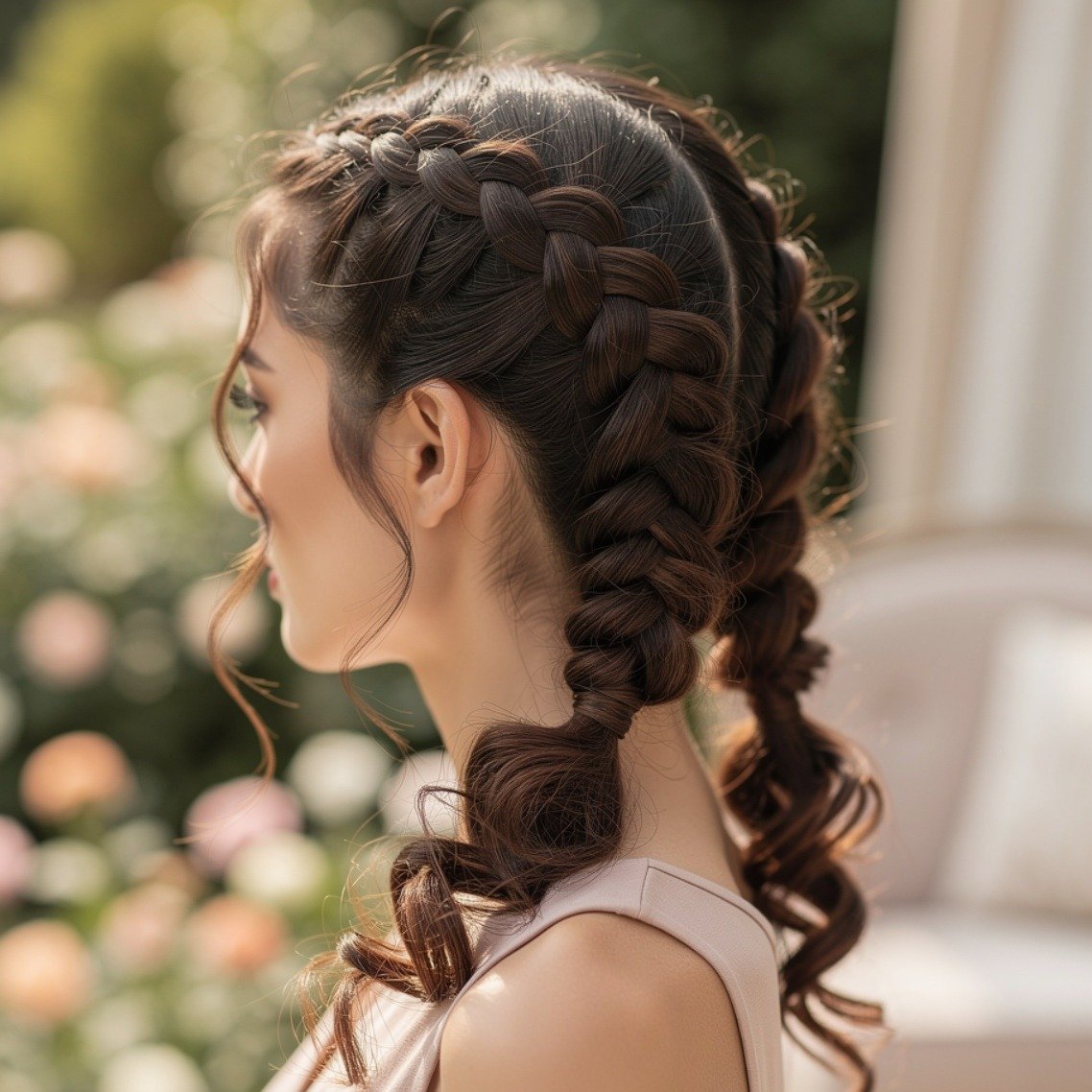Dutch Braids with Curly Ends