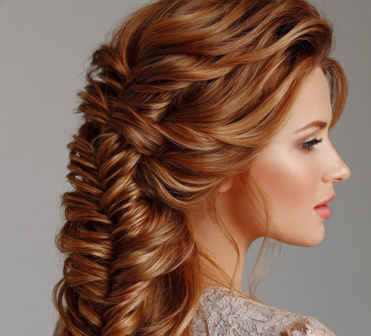 Fishtail Braid Updo Formal Long Hair