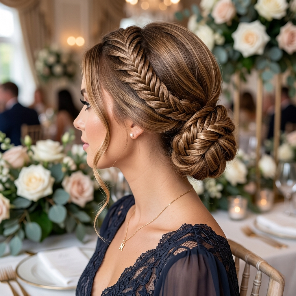 Fishtail Bun Updo Hairstyle