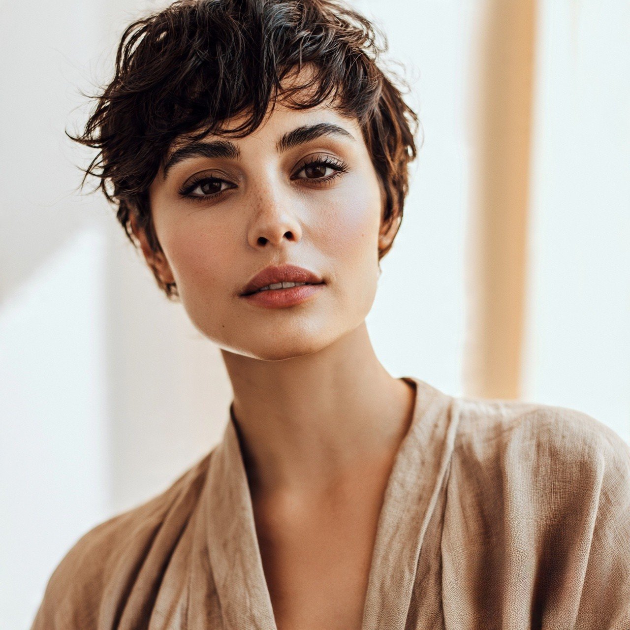 Grown-Out Wavy Pixie For Wavy Hairs