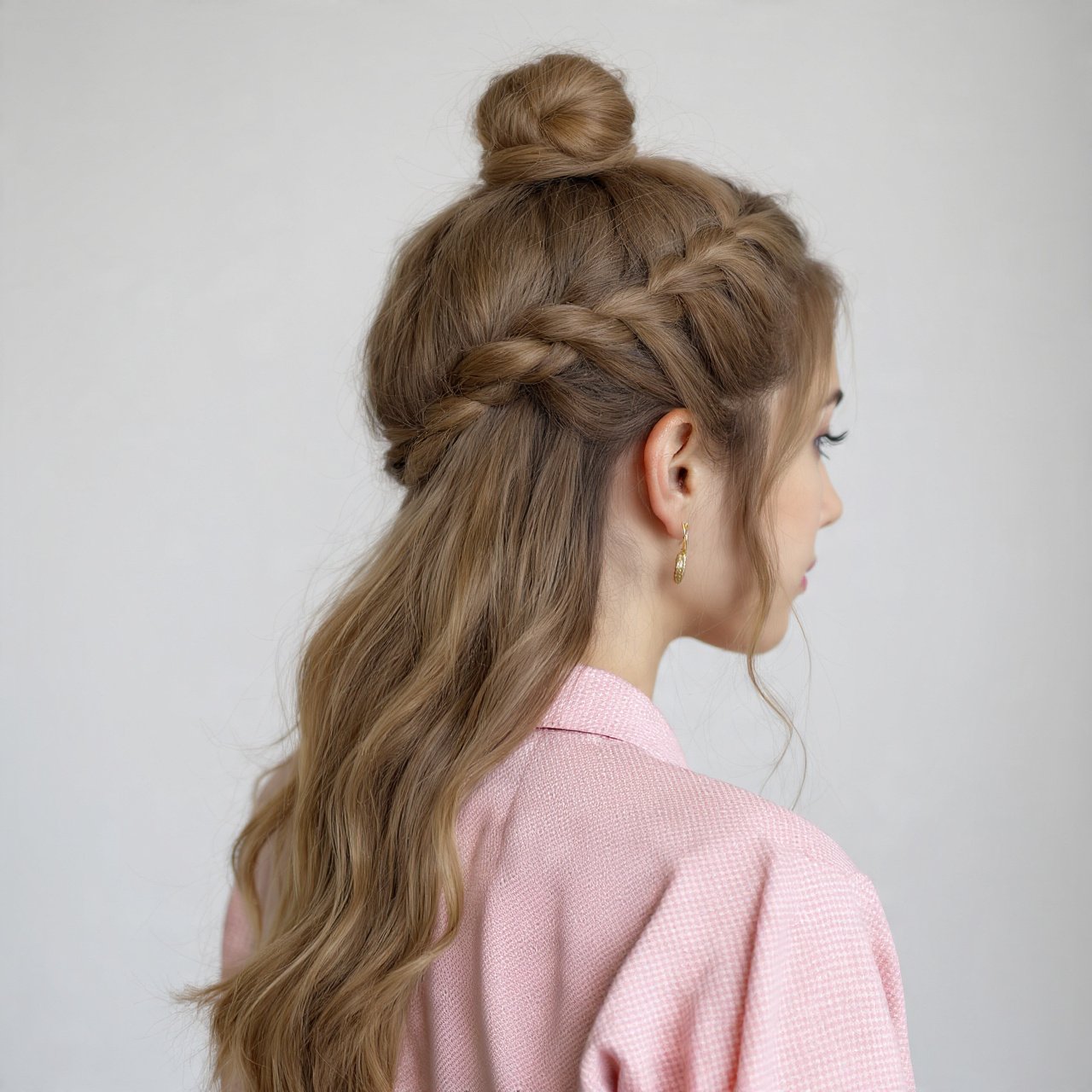 Half Up Braided Top Knot