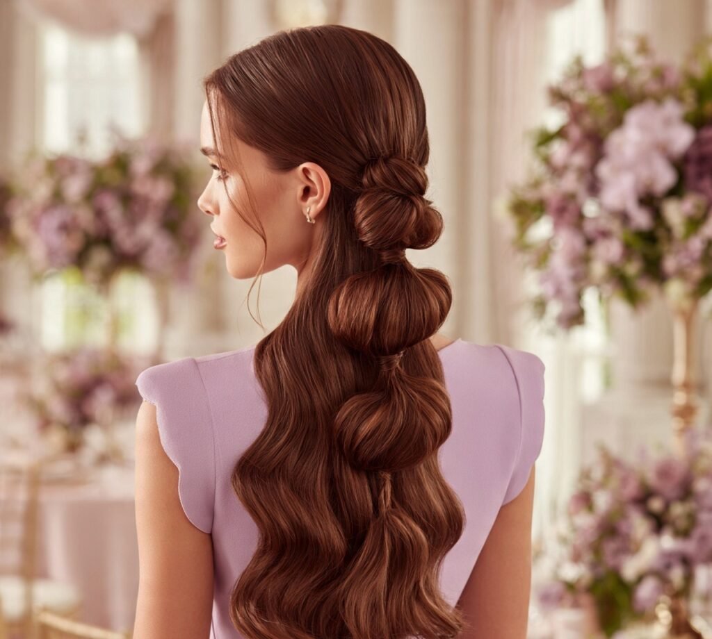 Half Up Bubble Ponytail cropped