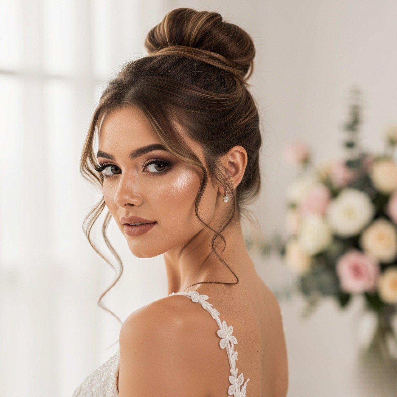 15 Trending Easy Wedding Guest Hairstyles for Elegant Looks 16 Half Up Bun Wedding Guest Hairstyle 1