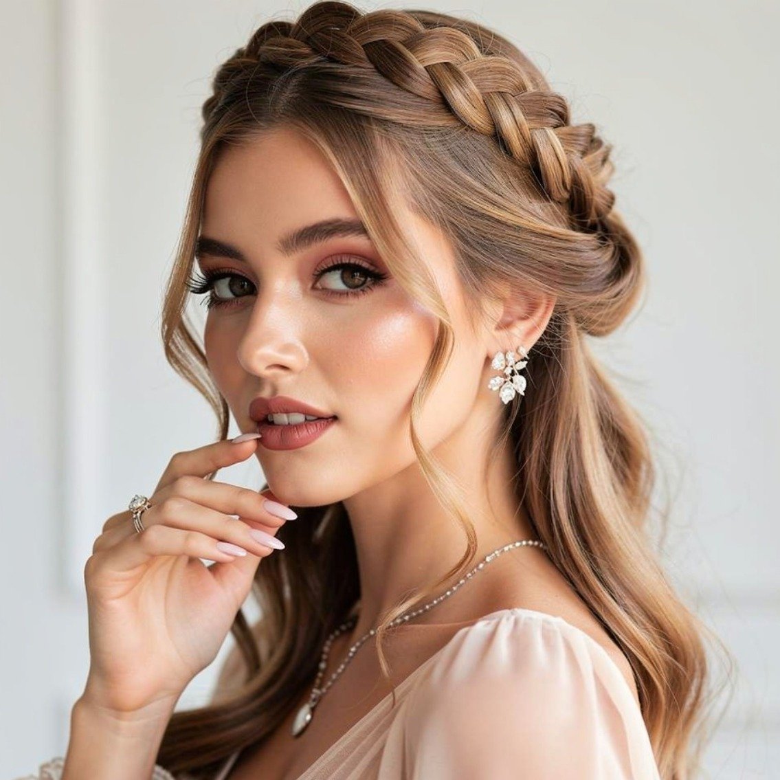 15 Trending Simple Half Up Half Down Hairstyles That Are Elegant and Easy to Style 14 Half Up Crown Braid