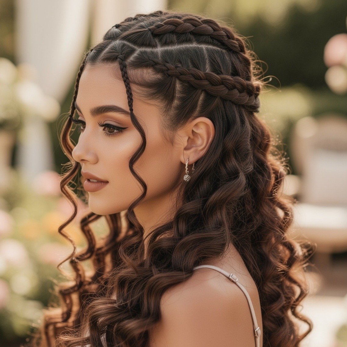 Half Up Curly Braids