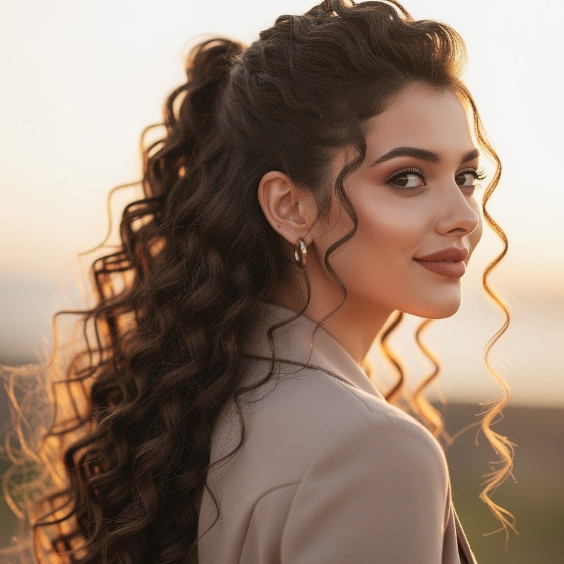 15 Trending Simple Half Up Half Down Hairstyles That Are Elegant and Easy to Style 13 Half Up Curly Hairstyle