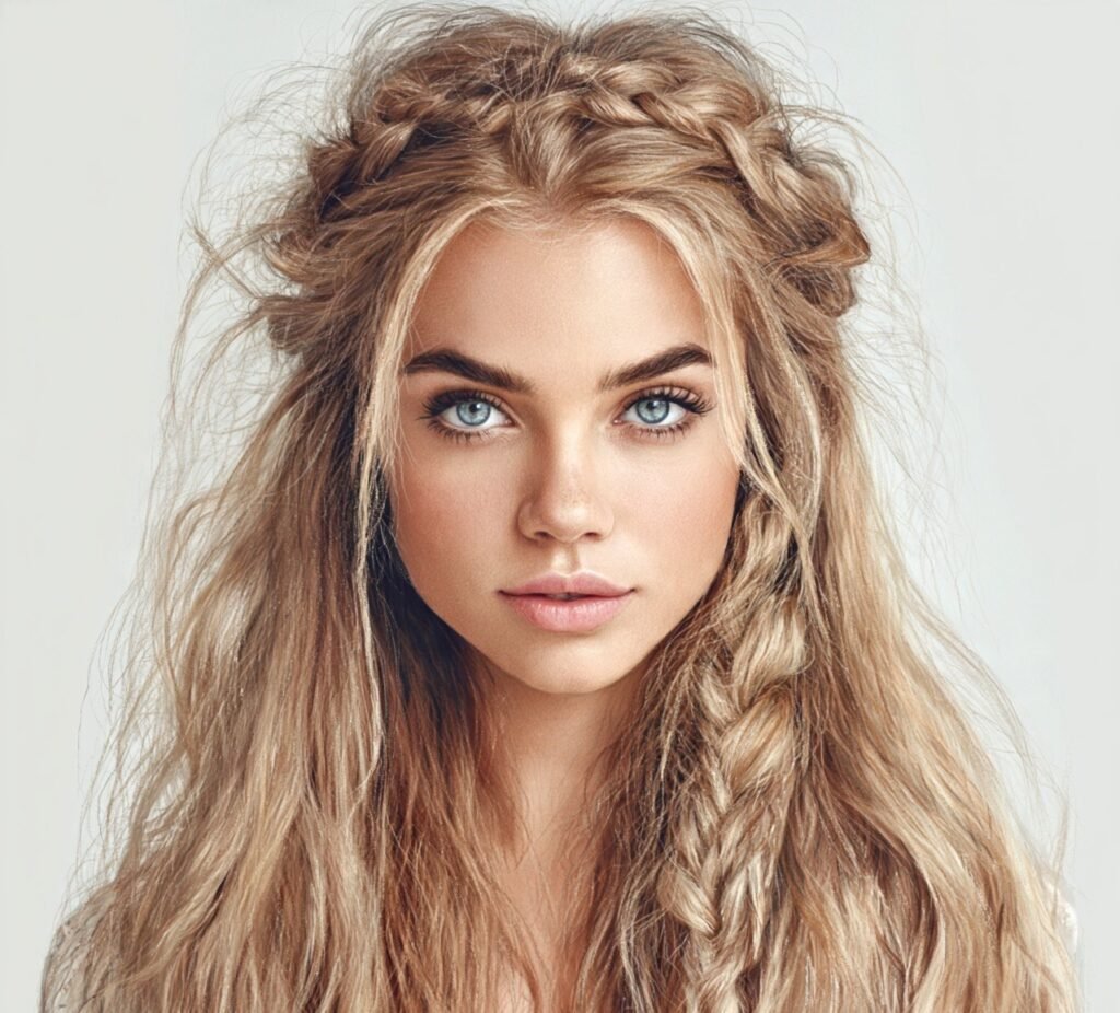 Half Up Half Down Braided Style