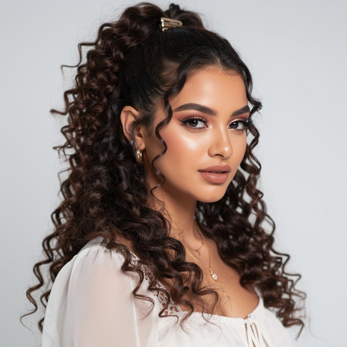 15 Trending Simple Curly Hairstyles That Are Easy and Beautiful 4 Half Up Half Down Curls