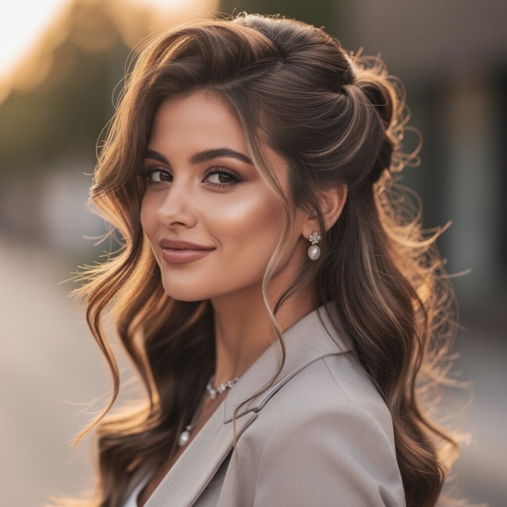 15 Trending Simple Hairstyles for Straight Hair That Are Easy and Stylish 4 Half Up Half Down Hairstyle 3