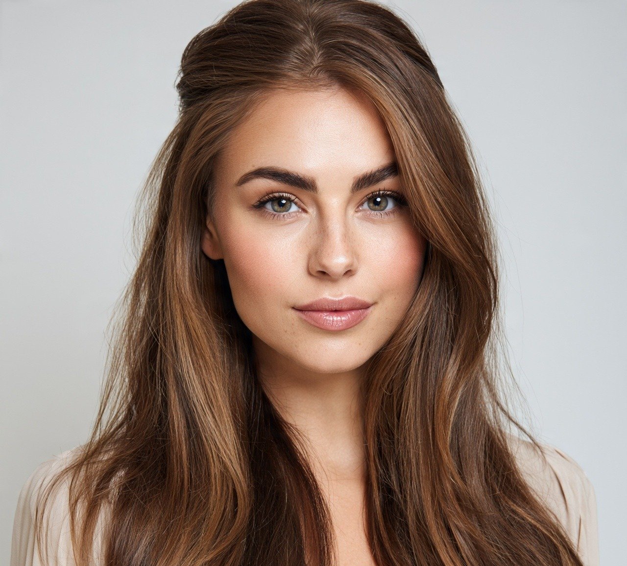 Half Up Half Down Style Simple Hairstyle