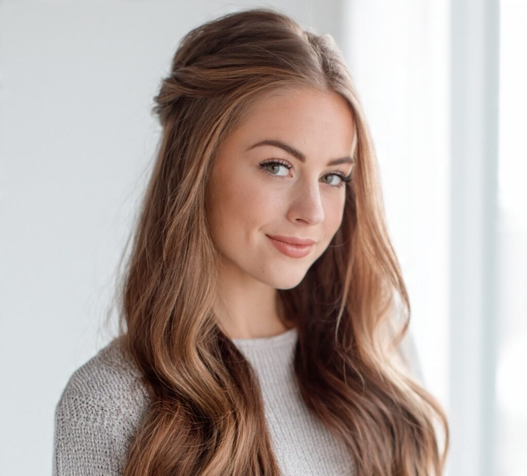 12 Must-Try Simple Hairstyles for Long Hair for a Chic Everyday Look 2 Half Up Half Down Style cropped 1