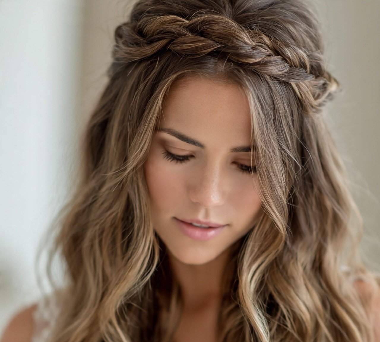 Wedding Hairstyles for Long Hair: 15 Trending Ideas for Your Big Day 6 Half Up Half Down With Twisted Crown Wedding Hairstyle For Long Hair