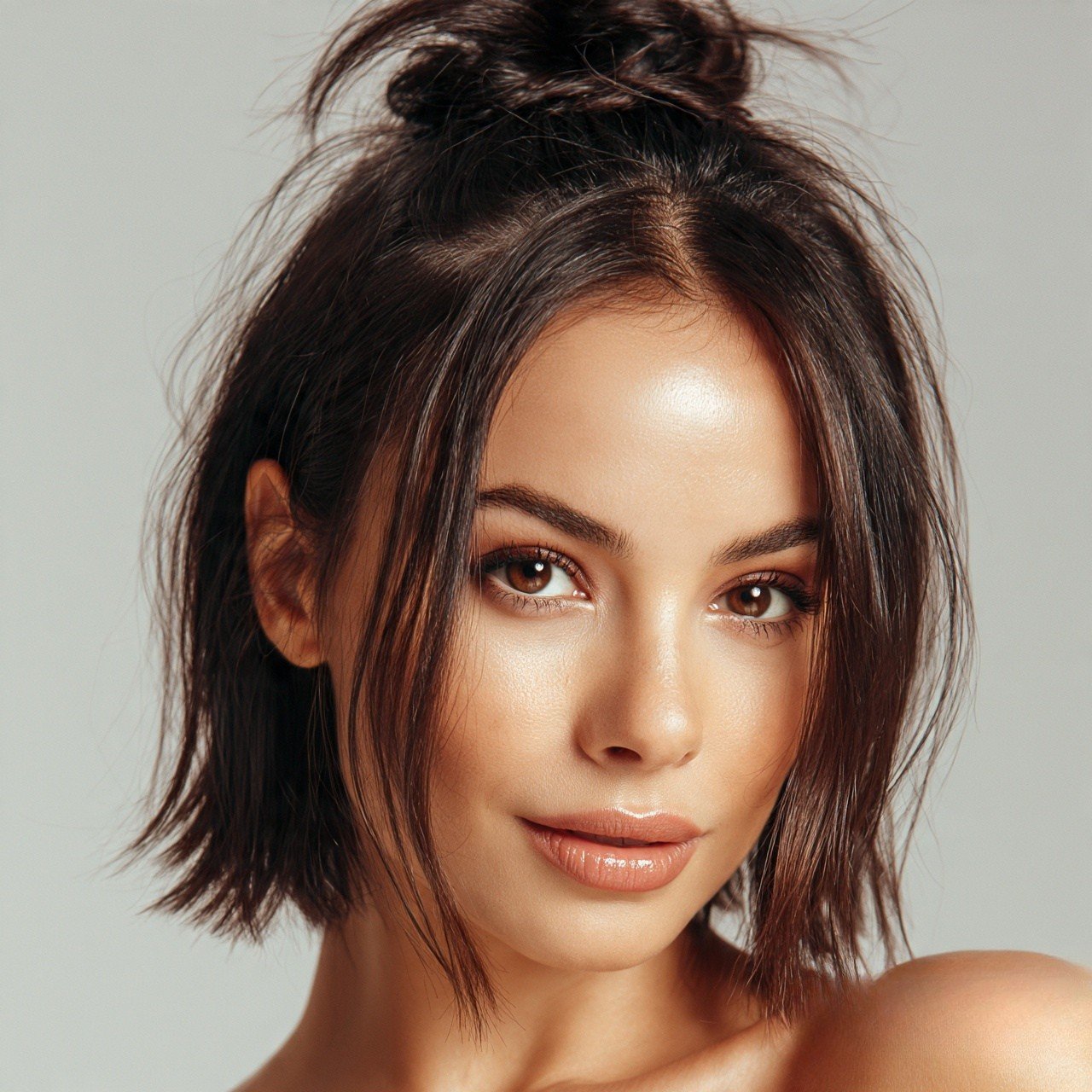 Half Up Mini Bun For Short Hair