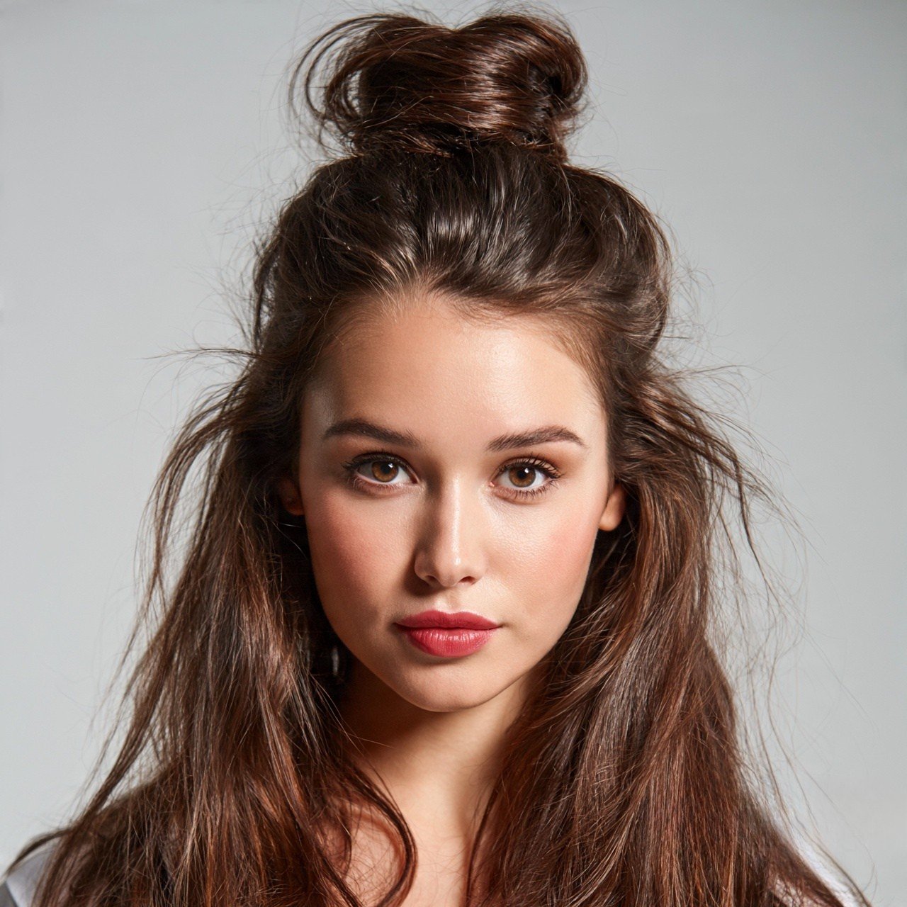 Half Up Top Knot For Thick Hair