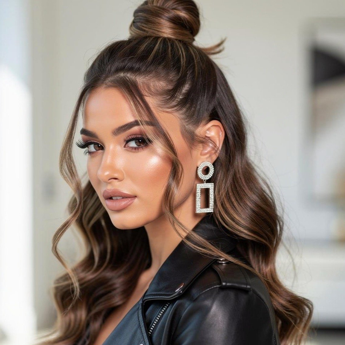 15 Trending Simple Half Up Half Down Hairstyles That Are Elegant and Easy to Style 15 Half Up Top Knot