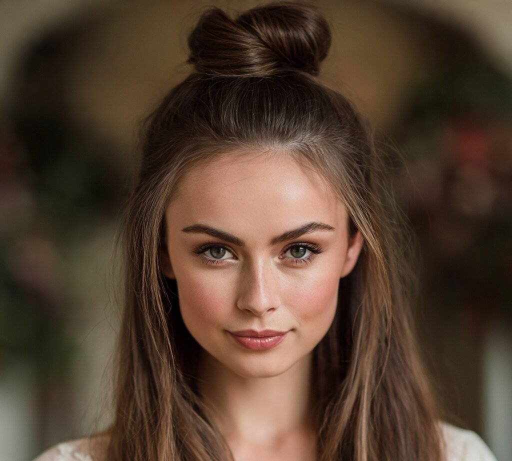 Half Up Top Knot cropped