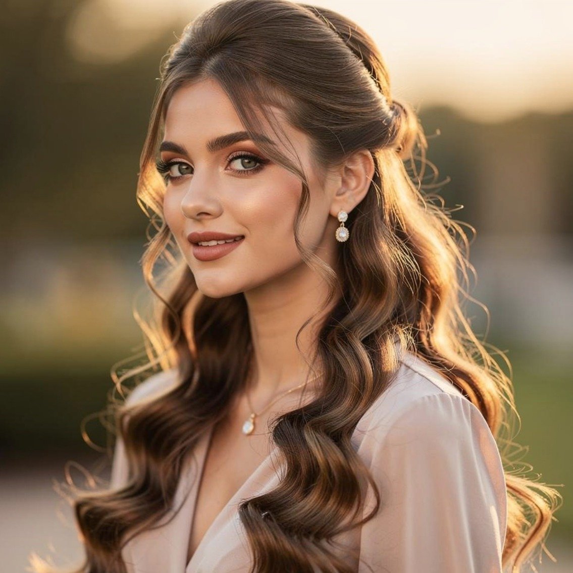 15 Trending Simple Half Up Half Down Hairstyles That Are Elegant and Easy to Style 4 Half Up with Loose Waves