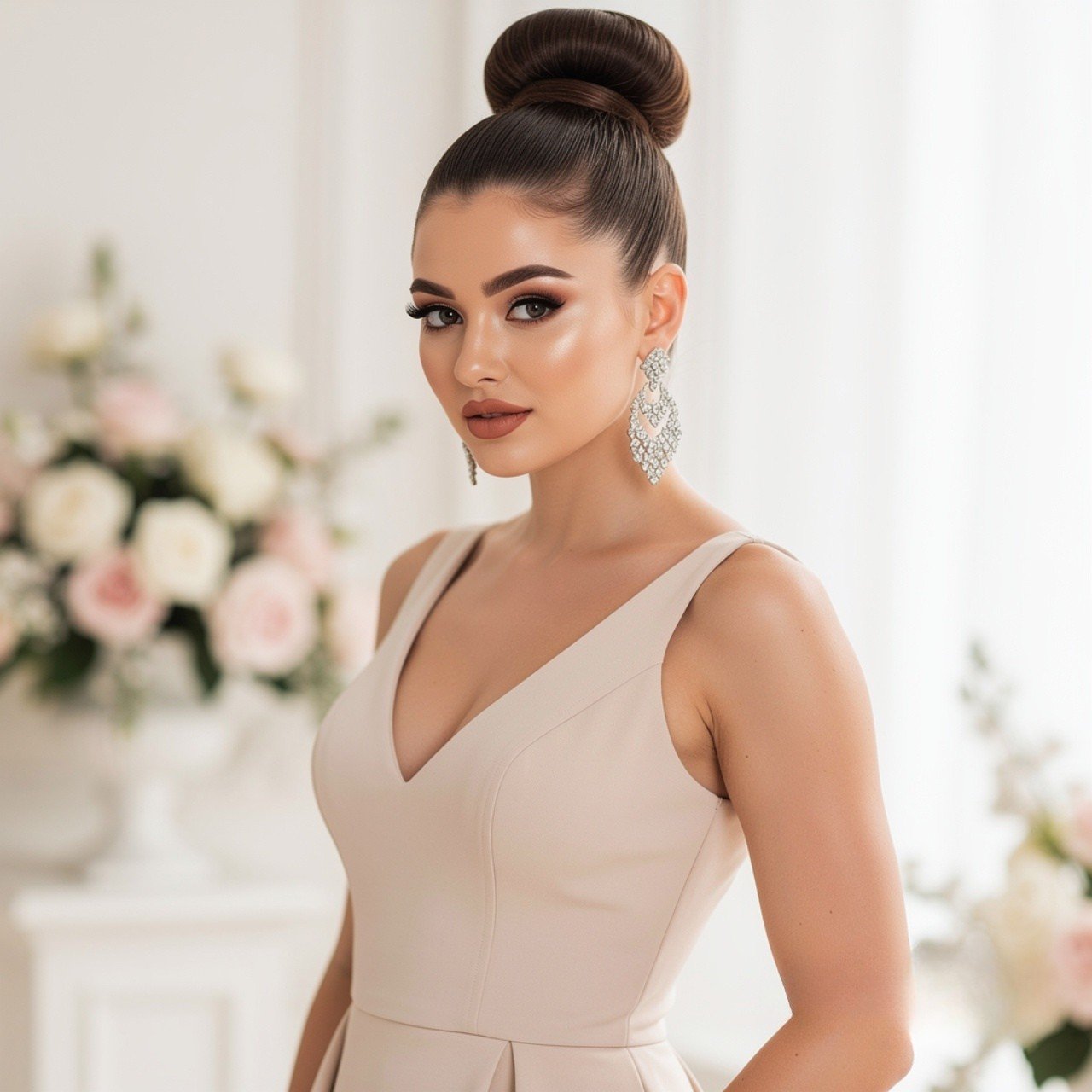 15 Trending Easy Wedding Guest Hairstyles for Elegant Looks 11 High Bun Wedding Guest Hairstyle