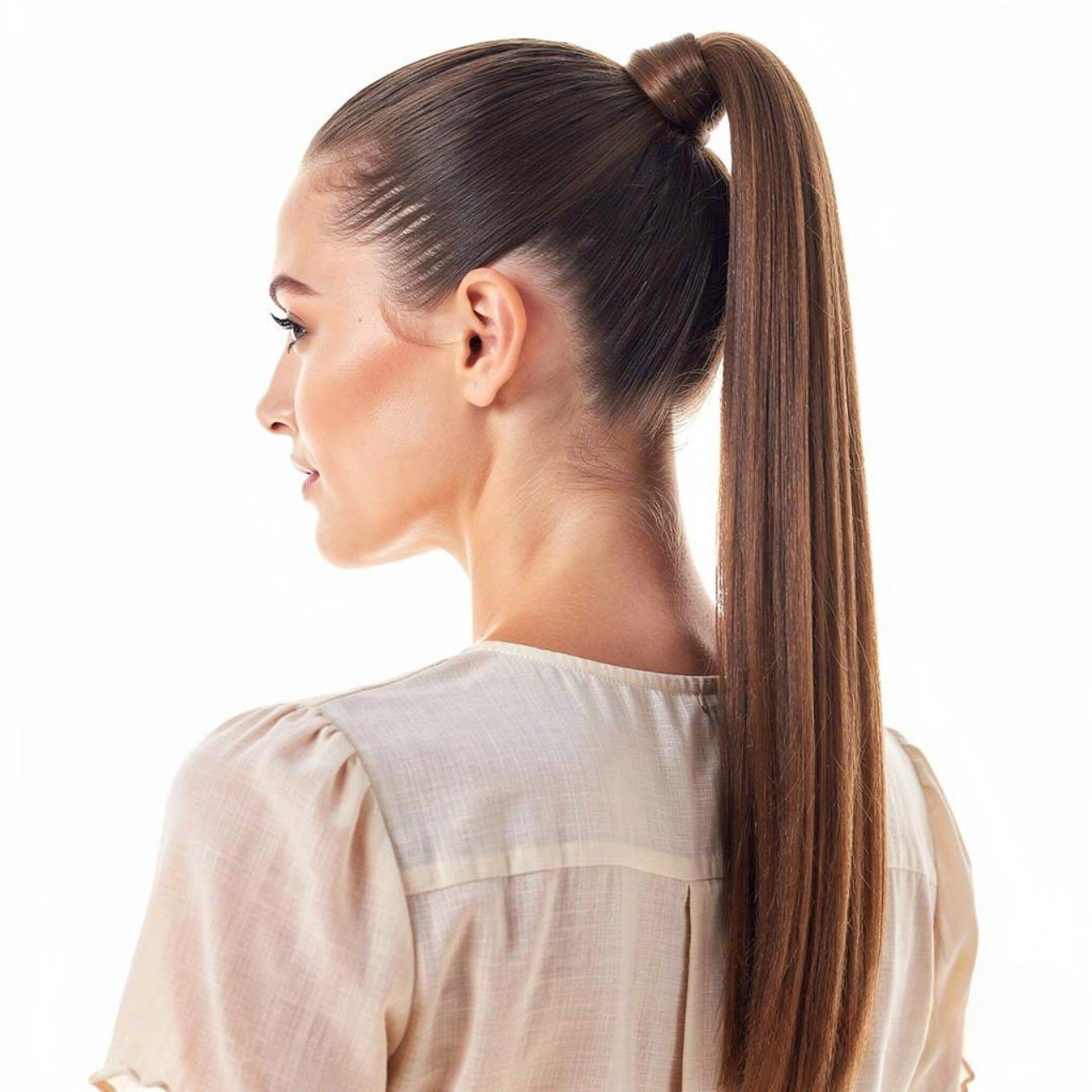 17 Trendy Summer Hairstyles for Long Hair that You’ll Love 4 High Ponytail with Wrapped Base Summer Hairstyles for Long Hair