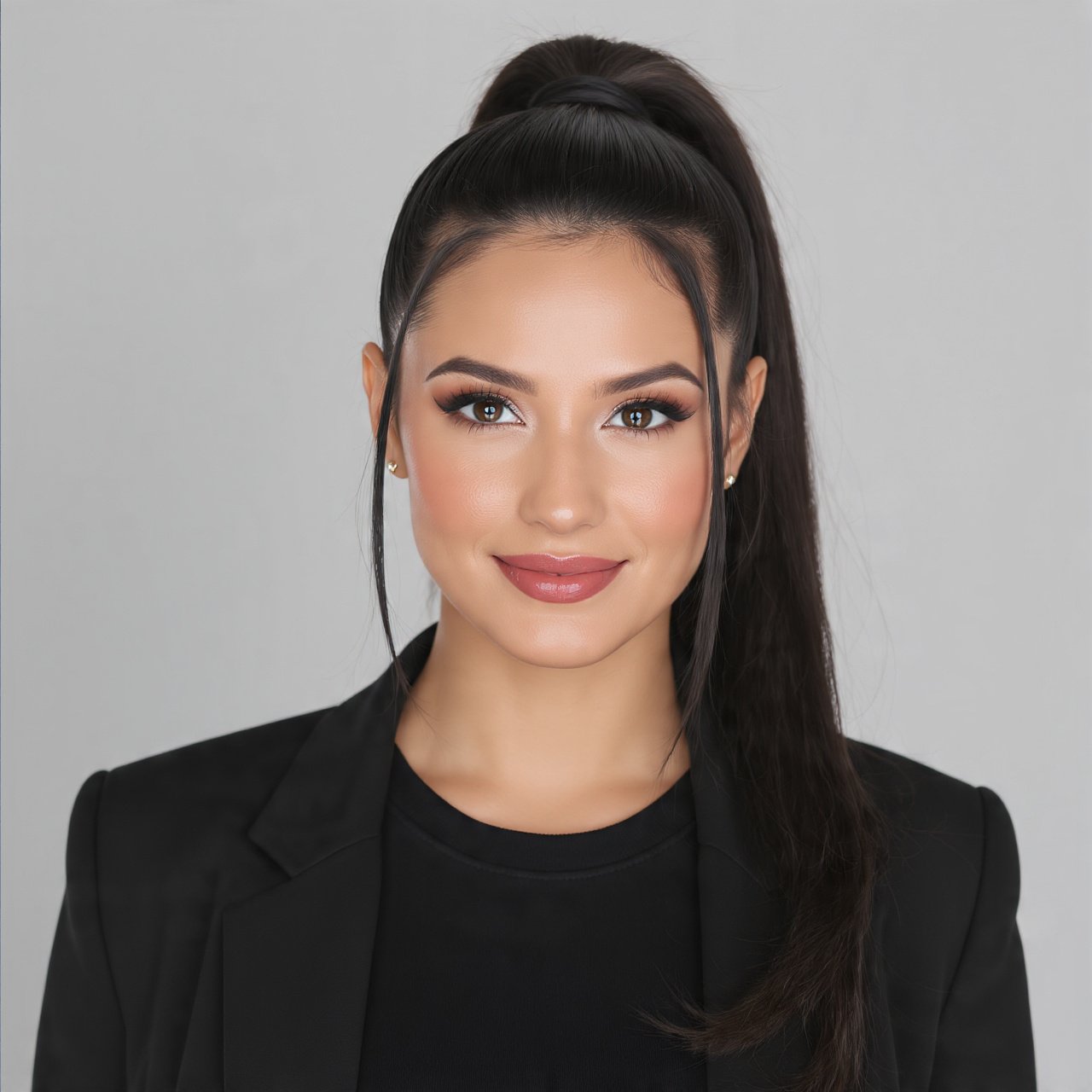 High Ponytail with Wrapped Hair Detail Hairstyle