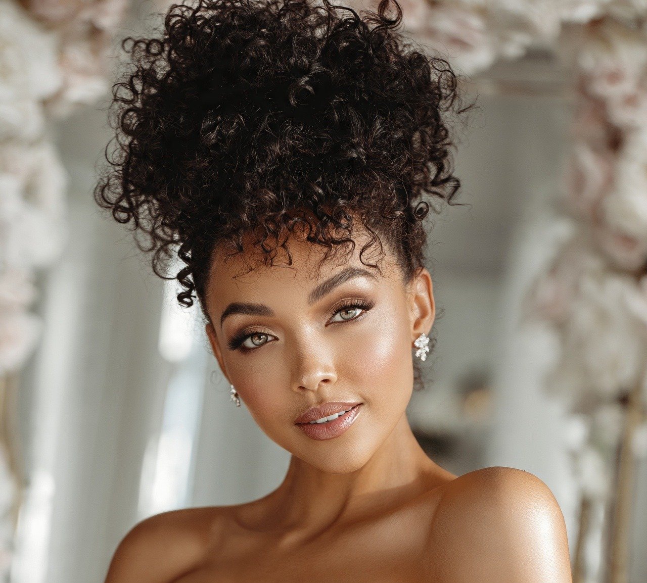 High Puff with Curls