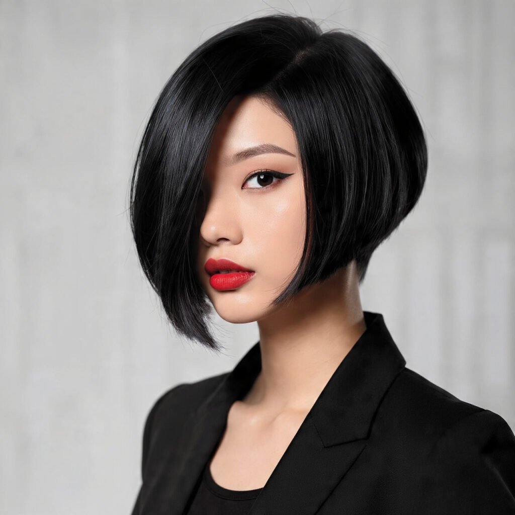 18 Trending Black Bob Hairstyles for Bold, Beautiful Style 15 Inverted Black Bob