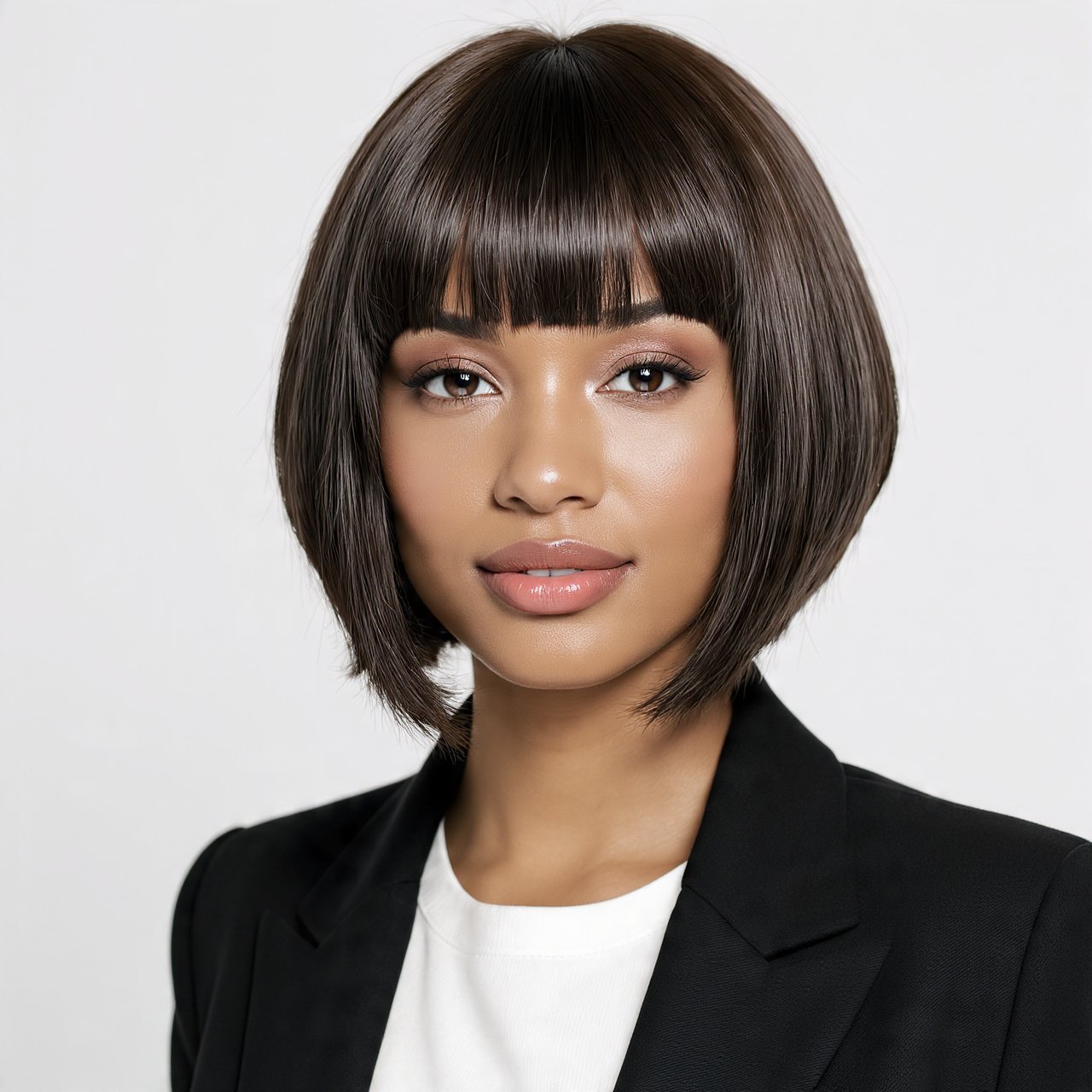Inverted Bob Hairstyles: 16 Stunning Cuts to Inspire Your Next Salon Visit 16 Inverted Bob with Bangs Blunt Fringe