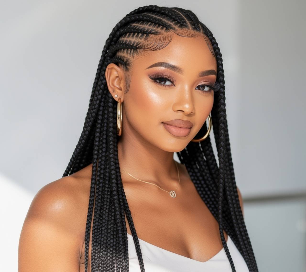 Knotless Quick Weave Hairstyles Braids for Oval Face