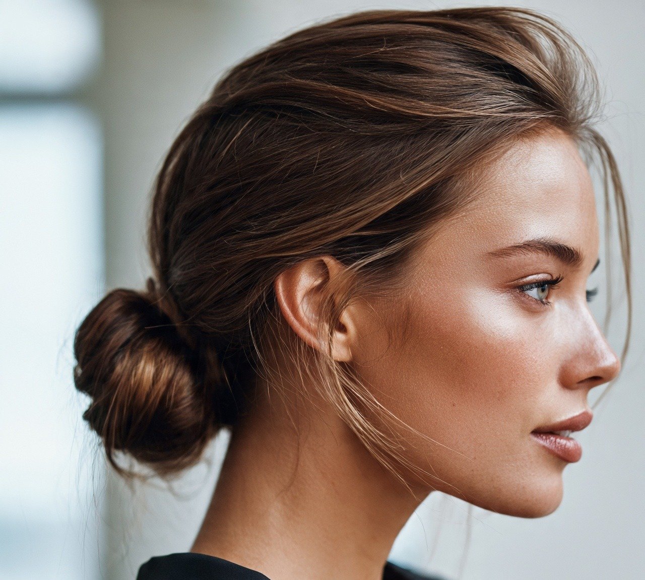 Knotted Low Bun For Long Hair