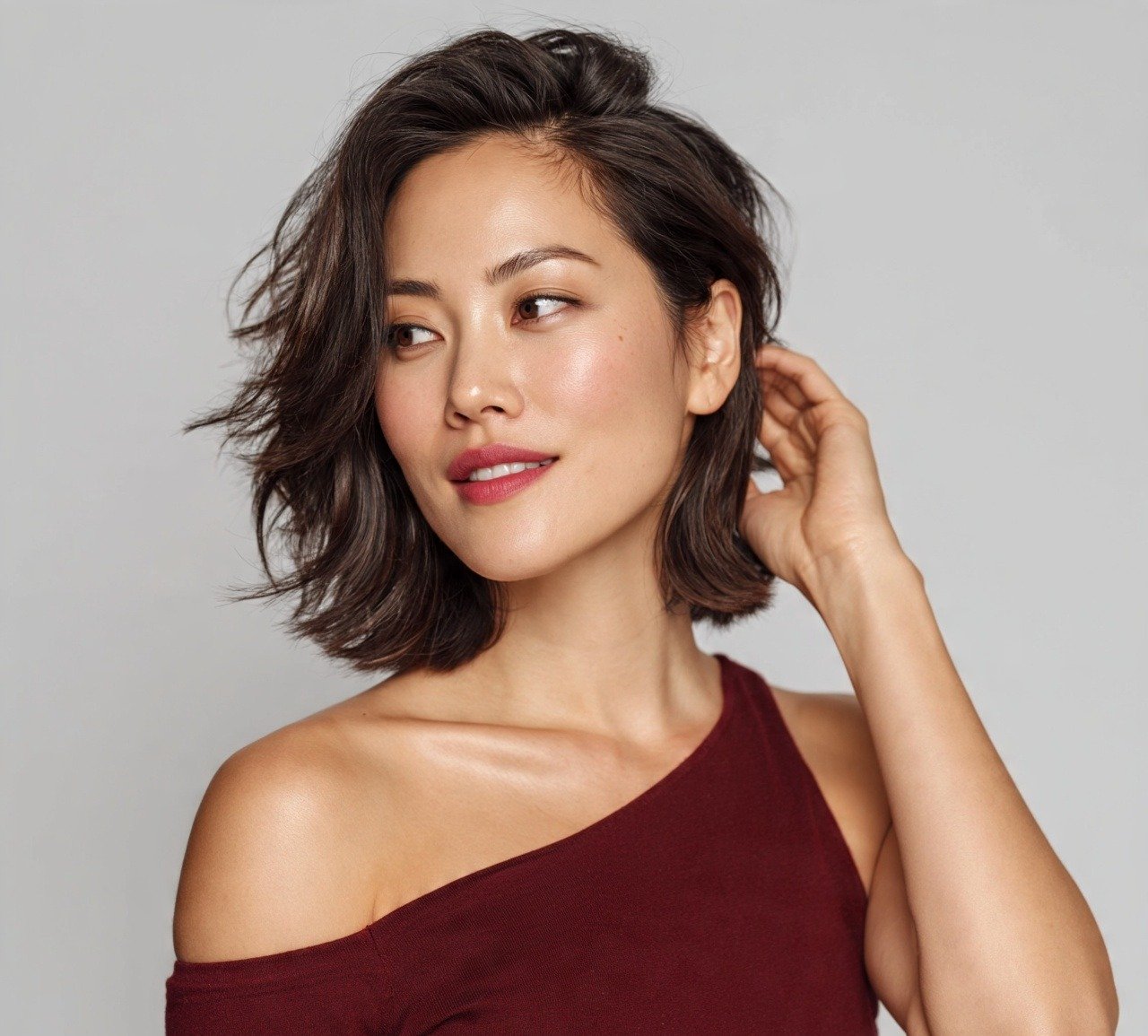 Lived-In Lob Haircut For Oval Face