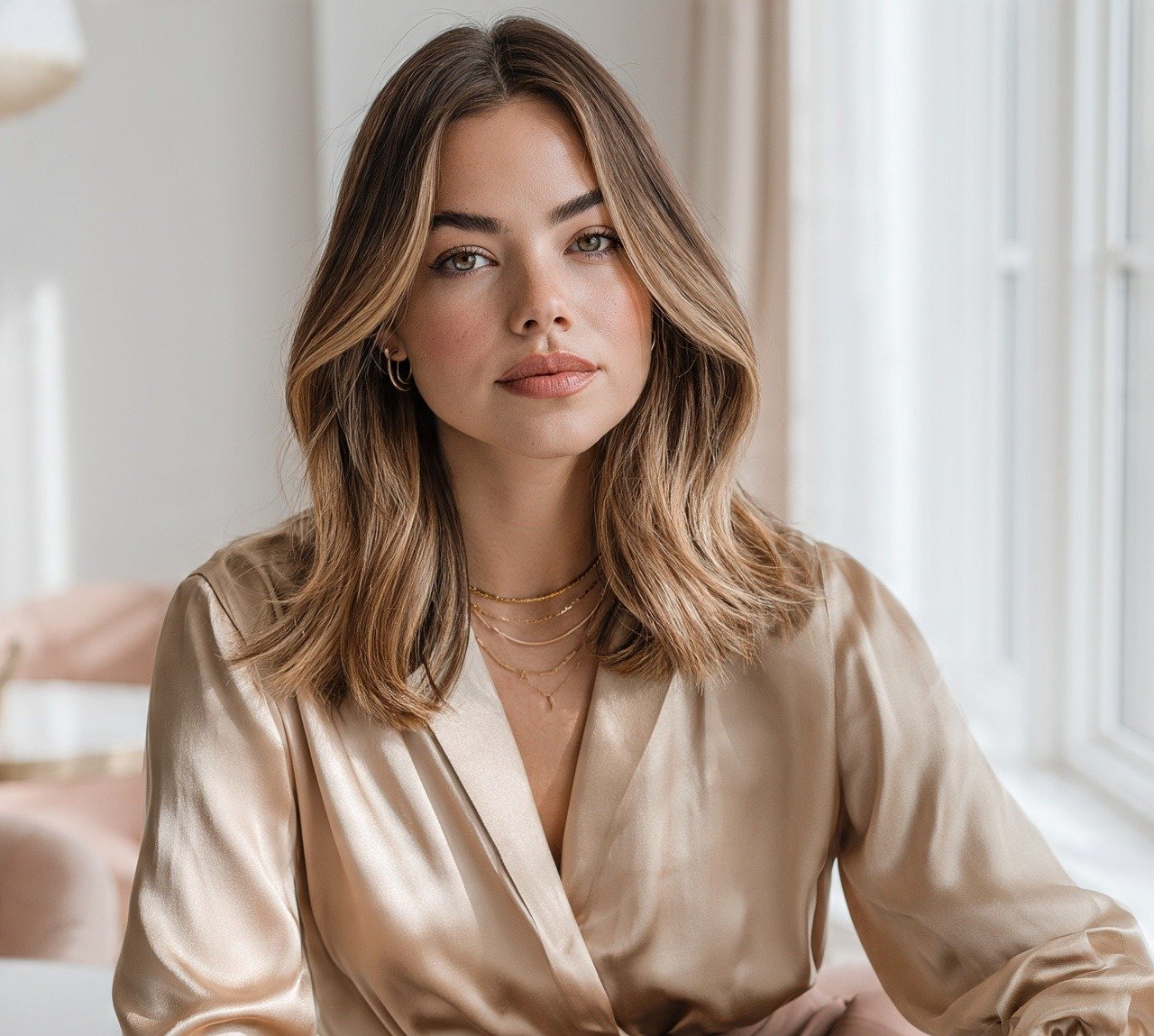 Long Bob Haircut with Highlights