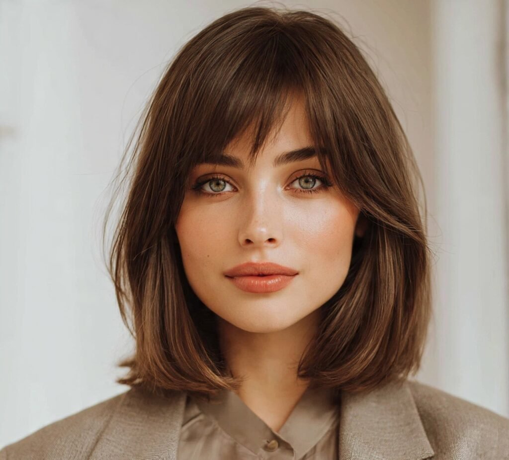 Long Bob with Curtain Bangs