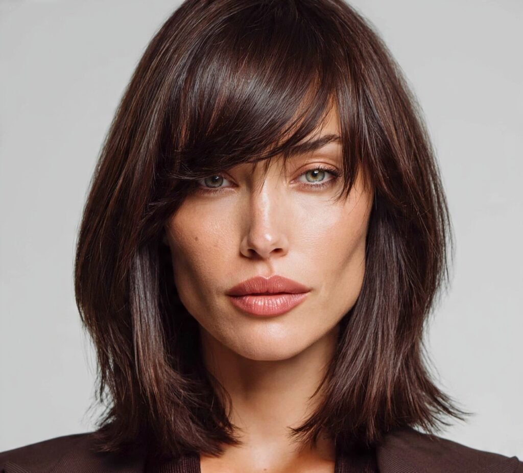 Long Bob with Side Swept Bangs