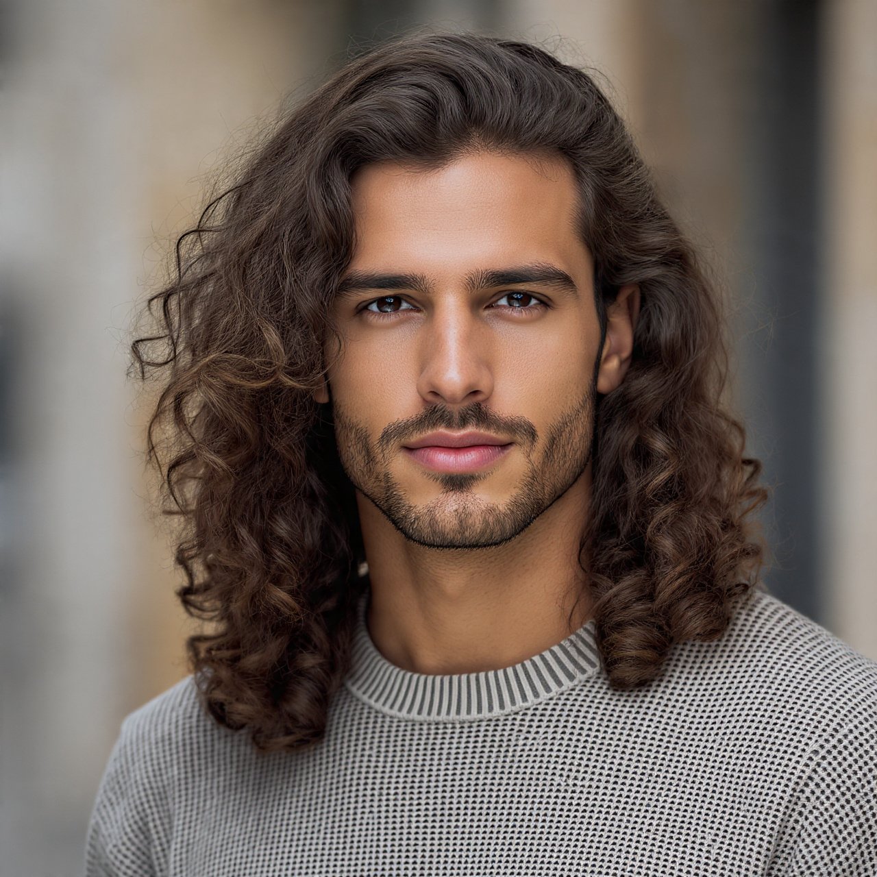 Long Curly Layers Hairstyle For Men