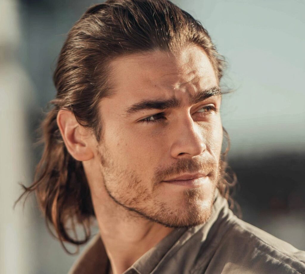Long Hair Pulled into a Low Ponytail cropped