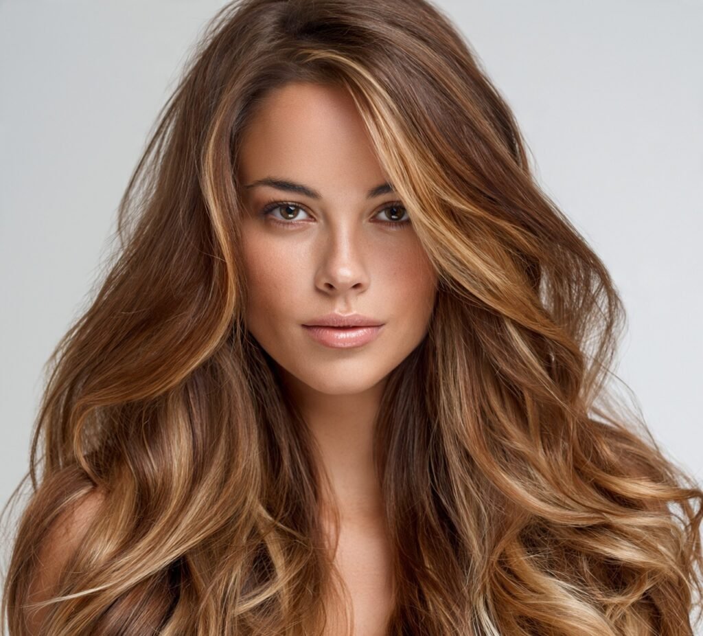 Long Hair with Face Framing Highlights