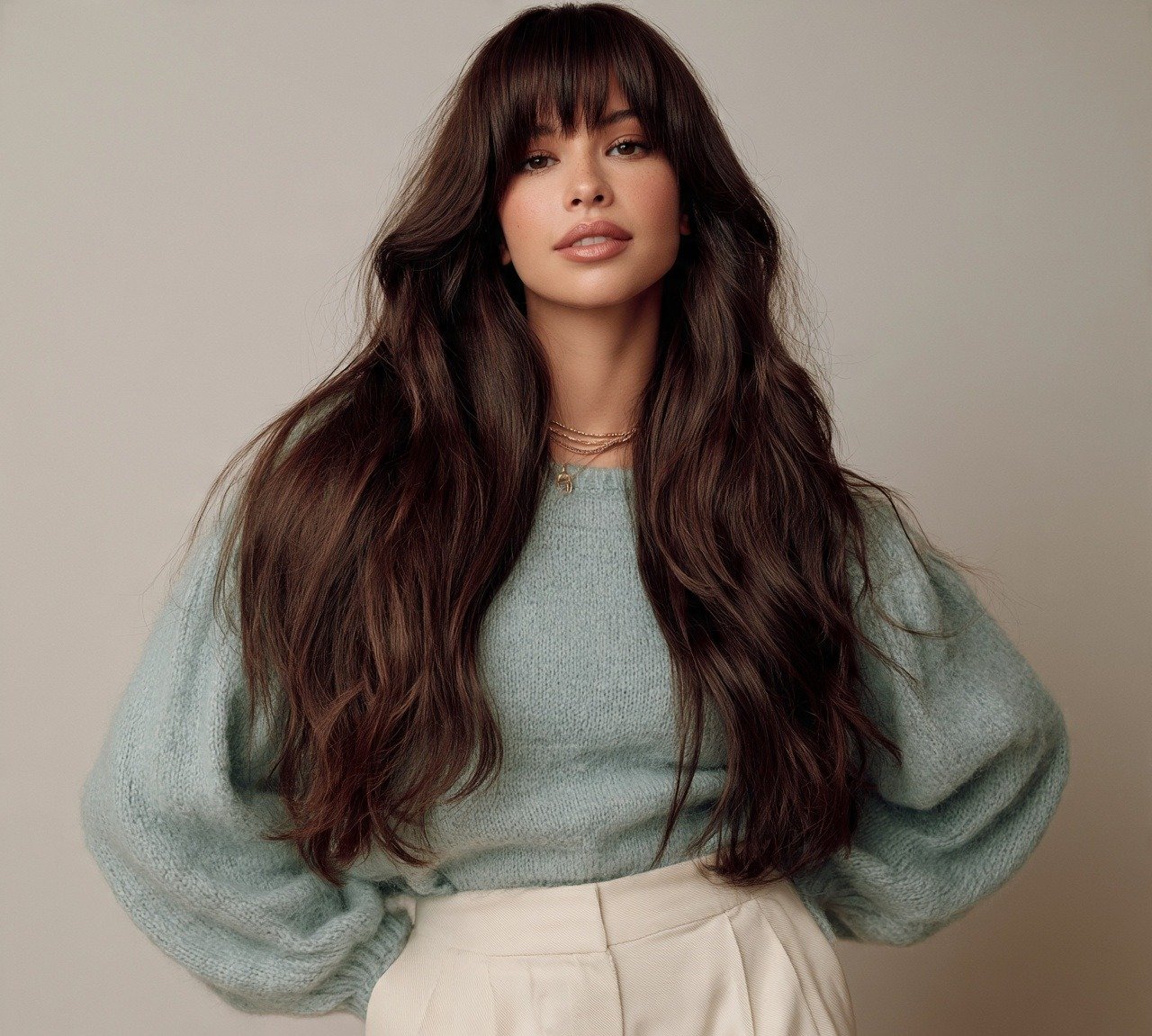 Long Layers with Bangs Haircut