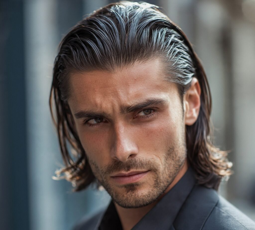 Long Slicked Back Hair cropped
