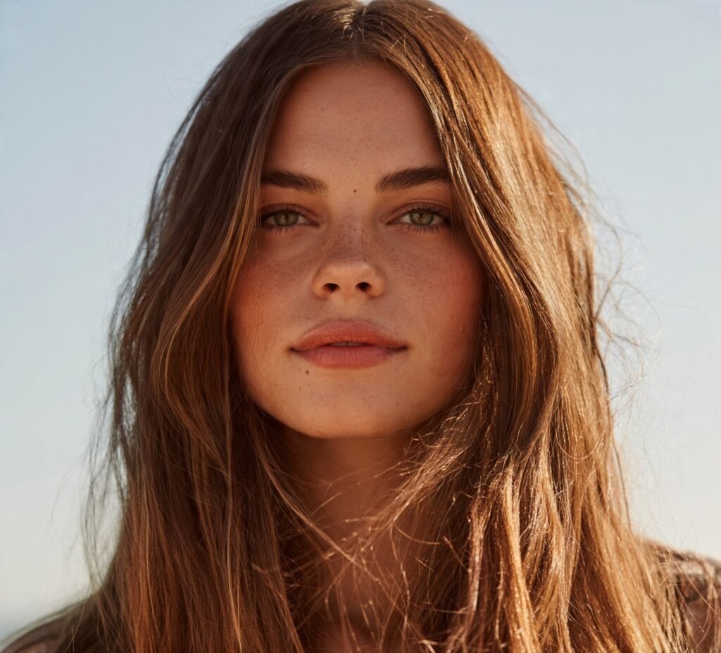 Long Straight Hair Air Dried Natural Texture